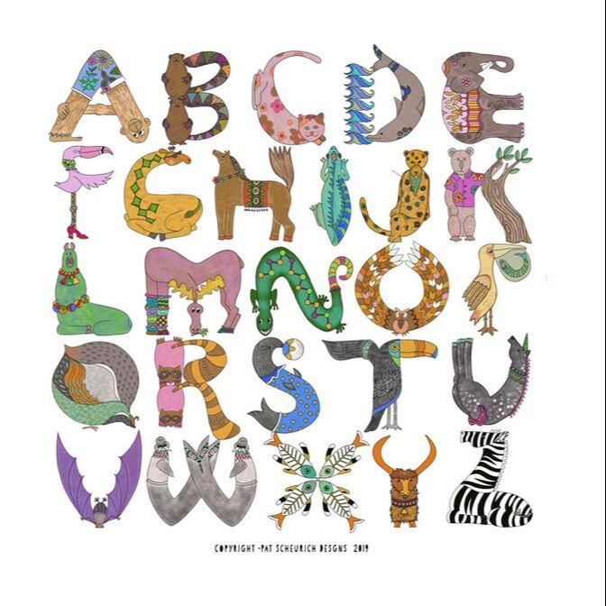ABC alphabet poster using my animal letters from the book, My Animal alphabet